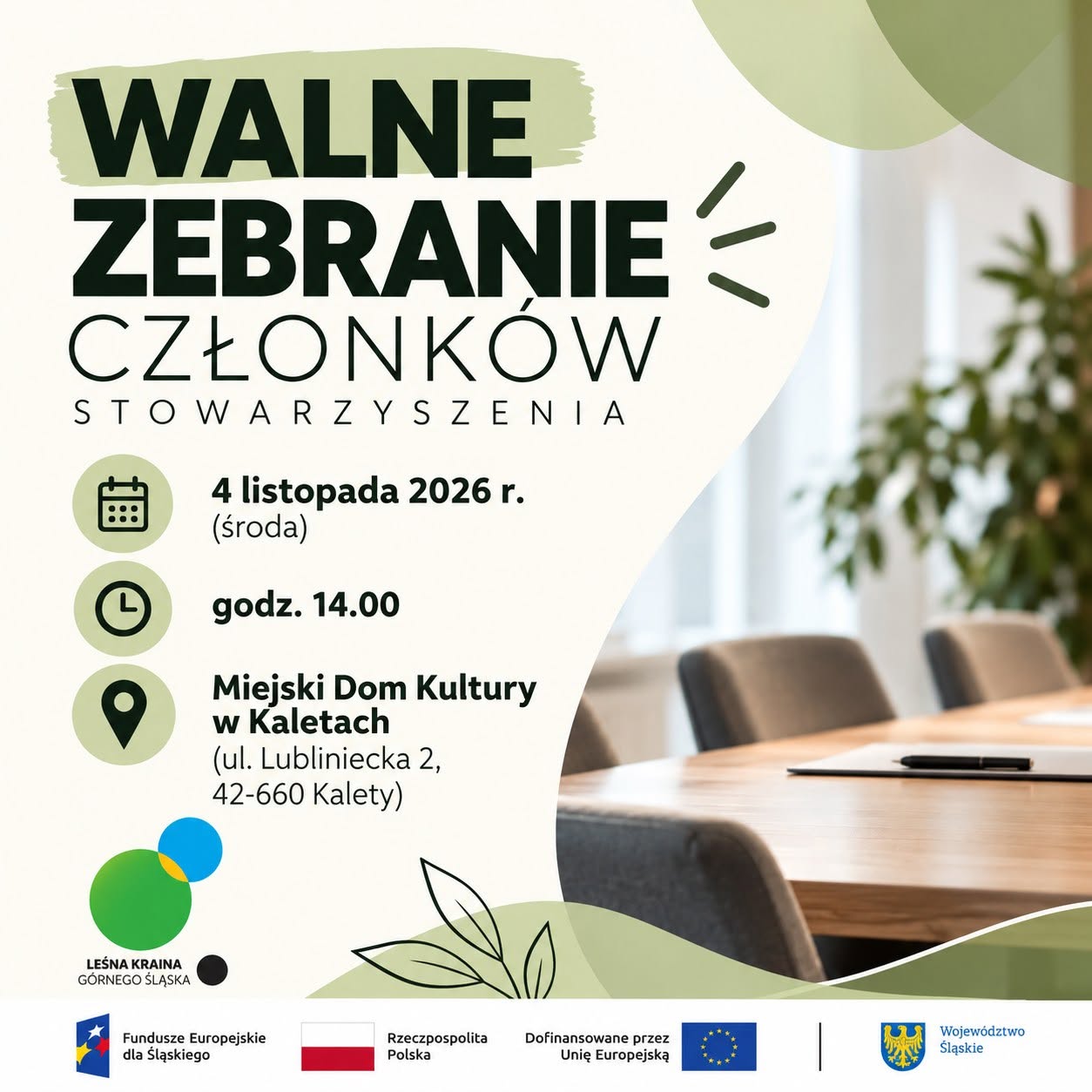 Zaproszenie na Zwyczajne Walne Zebranie Członków