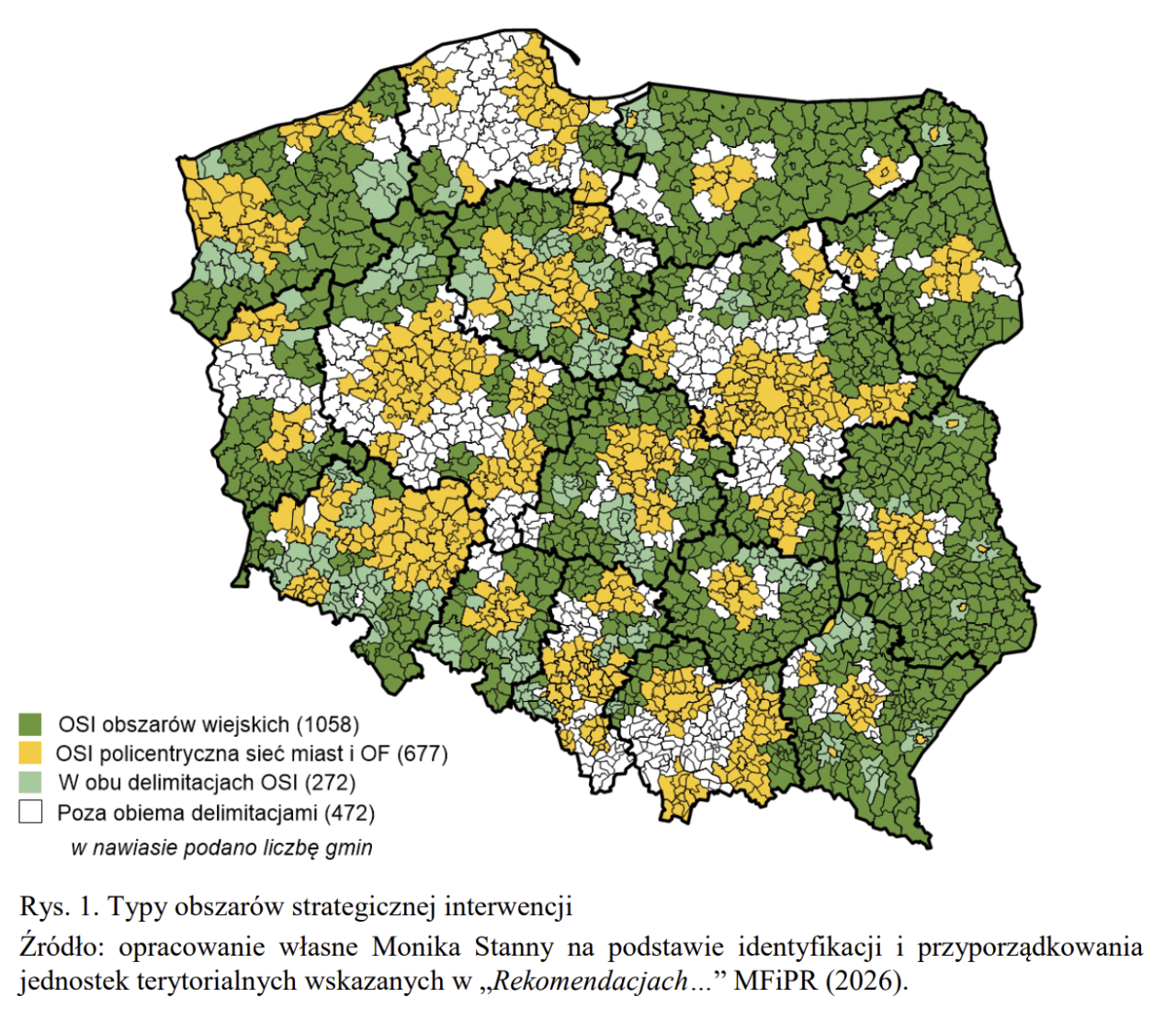 Mapa Gmin należących do OSI