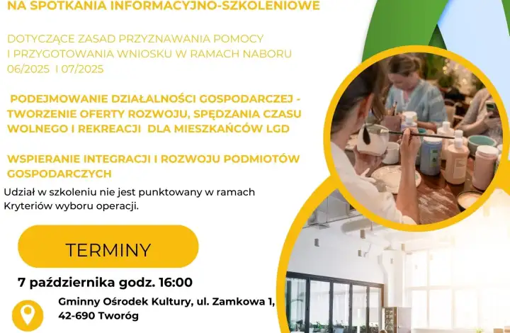 Zaproszenie na spotkania informacyjno-szkoleniowe